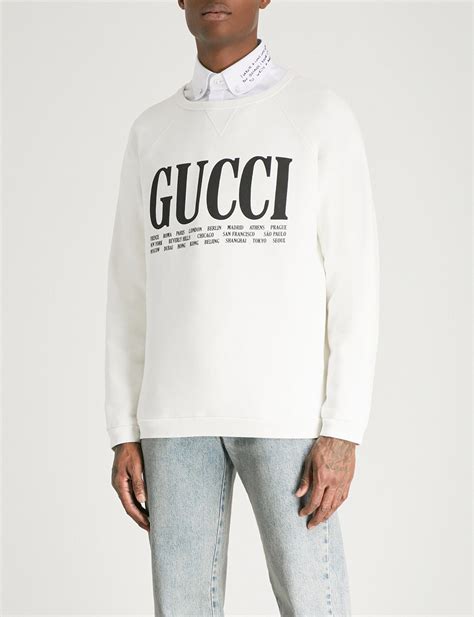 gucci cities print sweatshirt|Gucci sweatsuit men's.